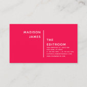 Eenvoudig modern, minimaal roze wit Visitekaartje (Voorkant)