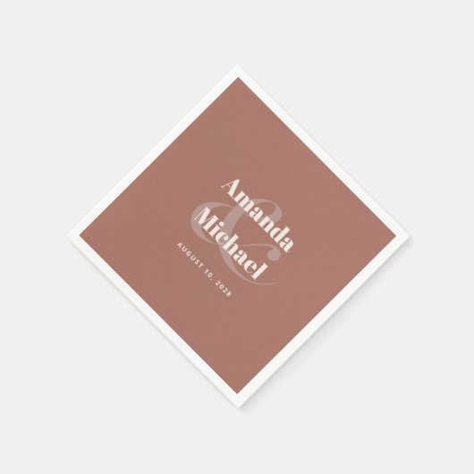 Eenvoudig modern minimaal terracotta Wedding Servet (Hoek)