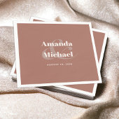 Eenvoudig modern minimaal terracotta Wedding Servet