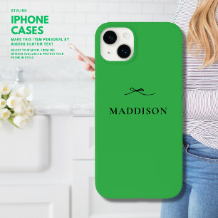 Eenvoudig Modern Minimaal Trendy Groen met Zwarte  Case-Mate iPhone 14 Plus Hoesje