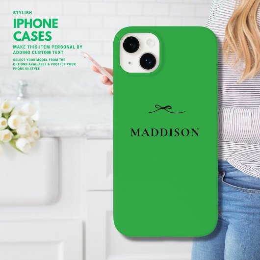 Eenvoudig Modern Minimaal Trendy Groen met Zwarte Case-Mate iPhone Case