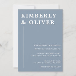 Eenvoudig modern, minimaal verplicht blauw huwelij kaart