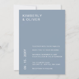 Eenvoudig modern, minimaal verplicht blauw huwelij kaart