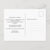 Eenvoudig, modern, minimaal, we hebben ons verplaa aankondigingskaart (Achterkant)