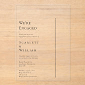 Eenvoudig Modern Minimaal We Zijn Engaged Acryl Uitnodigingen (Voorkant)