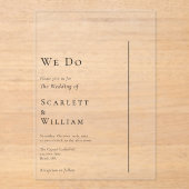 Eenvoudig Modern Minimaal Wij Doen Huwelijk Acryl Uitnodigingen (Voorkant)