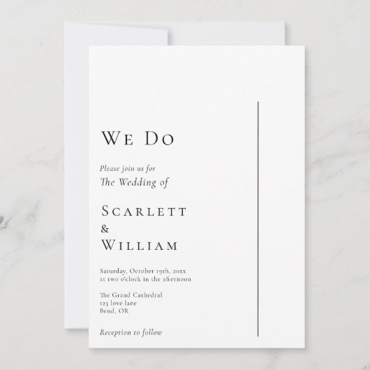 Eenvoudig Modern Minimaal Wij Doen Huwelijk Kaart (Voorkant)