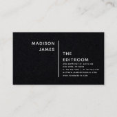 Eenvoudig modern, minimaal zwart, getextureerd wit visitekaartje (Voorkant)