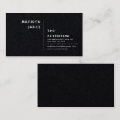 Eenvoudig modern, minimaal zwart, getextureerd wit visitekaartje (Voorkant / Achterkant)