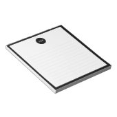 Eenvoudig modern, minimaal zwart-wit cirkelmonogra notitieblok (Schuin)