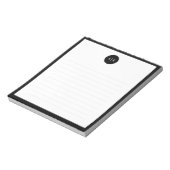 Eenvoudig modern, minimaal zwart-wit cirkelmonogra notitieblok (Linkerzijde)