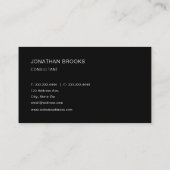 Eenvoudig, modern, minimaal zwart-wit visitekaartje (Achterkant)