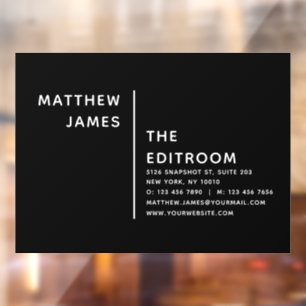 Eenvoudig Modern Minimaal Zwart Wit Zakelijk Raamsticker