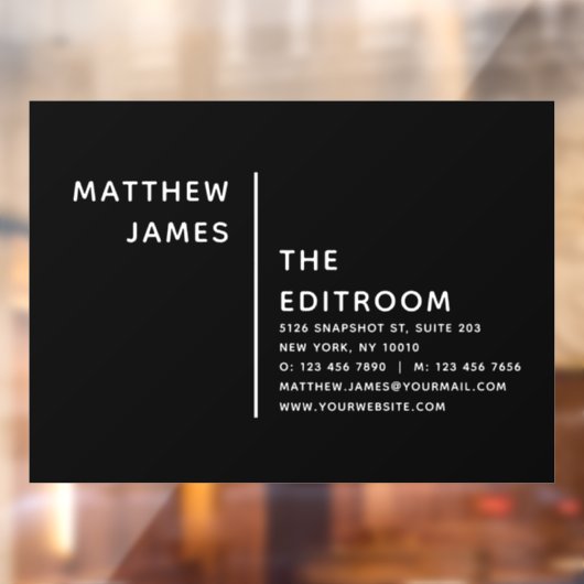 Eenvoudig Modern Minimaal Zwart Wit Zakelijk Raamsticker (Vel 2)