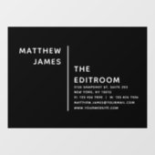 Eenvoudig Modern Minimaal Zwart Wit Zakelijk Raamsticker (Vel)