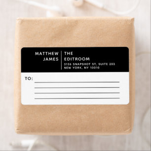 Eenvoudig Modern Minimaal Zwart Wit Zaken Etiket