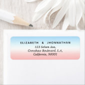 Eenvoudig Modern Minimal Blauw Roze en Wit Gradiën Etiket (Insitu)