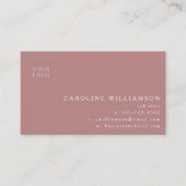 Eenvoudig Modern Minimal Dusty Roos Logo Foto Visitekaartje (Voorkant)