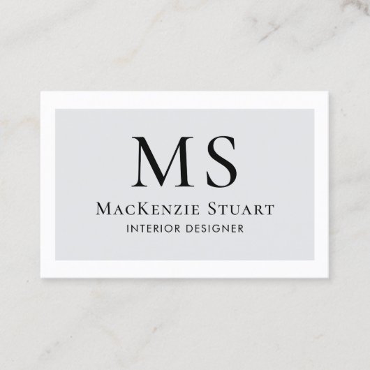 Eenvoudig Modern Minimal Monogram Elegant Business Visitekaartje (Voorkant)