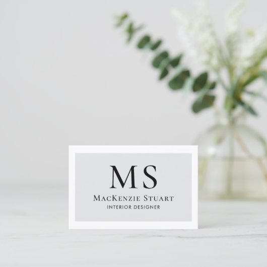 Eenvoudig Modern Minimal Monogram Elegant Business Visitekaartje (Staand voorkant)