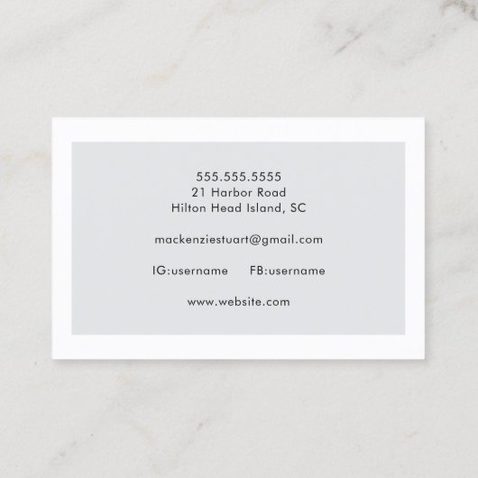 Eenvoudig Modern Minimal Monogram Elegant Business Visitekaartje (Achterkant)