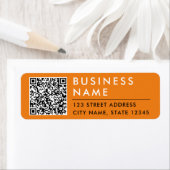 Eenvoudig Modern Minimal Oranje Web QR-code Digita Etiket (Insitu)