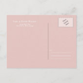 Eenvoudig Modern Minimalist Blush Wedding Aankondigingskaart (Achterkant)