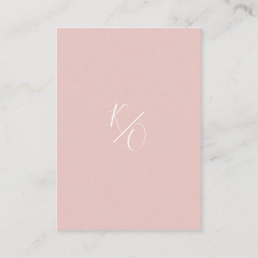 Eenvoudig Modern Minimalist Blush Wedding Informatiekaartje (Achterkant)