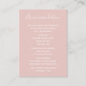 Eenvoudig Modern Minimalist Blush Wedding Informatiekaartje (Voorkant)