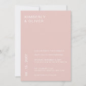 Eenvoudig Modern Minimalist Blush Wedding Kaart (Voorkant)