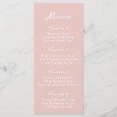 Eenvoudig Modern Minimalist Blush Wedding Menu (Voorkant)
