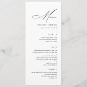 Eenvoudig Modern Minimalist Calligraphy Wedding Menu (Voorkant)