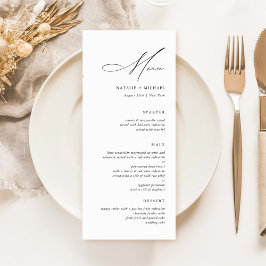 Eenvoudig Modern Minimalist Calligraphy Wedding Menu