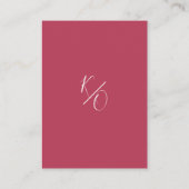 Eenvoudig Modern Minimalist Magenta Wedding Informatiekaartje (Achterkant)