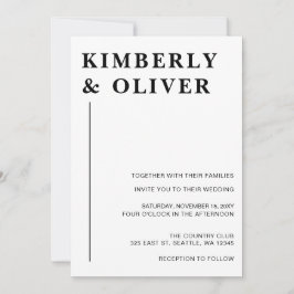 Eenvoudig Modern Minimalist White Wedding Kaart