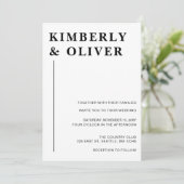 Eenvoudig Modern Minimalist White Wedding Kaart (Staand voorkant)
