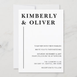 Eenvoudig Modern Minimalist White Wedding Kaart