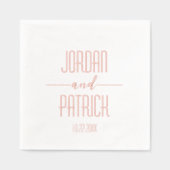 Eenvoudig modern, minimalistisch, aangepast huweli folie servetten (Voorkant)