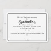 Eenvoudig Modern Minimalistisch Afstudeerder Aanko Kaart (Achterkant)