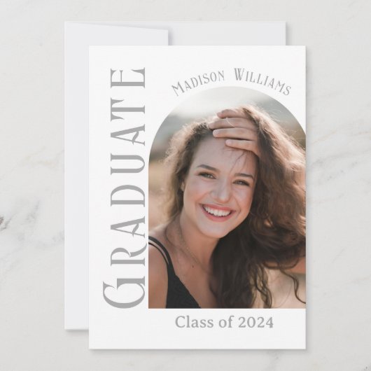 Eenvoudig modern, minimalistisch Afstuderen voor f Aankondiging (Voorkant)