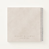 Eenvoudig modern, minimalistisch beige weddenschap notitieboek (Achterkant)