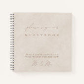 Eenvoudig modern, minimalistisch beige weddenschap notitieboek (Voorkant)