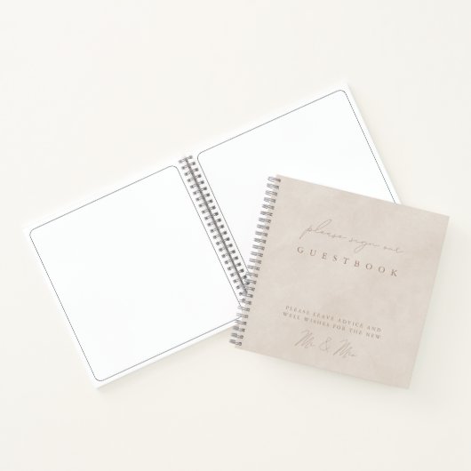 Eenvoudig modern, minimalistisch beige weddenschap notitieboek (Binnen)