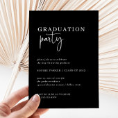 Eenvoudig modern minimalistisch | Black Graduation Kaart