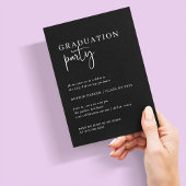 Eenvoudig modern minimalistisch | Black Graduation Kaart