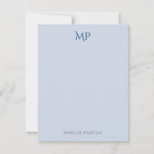 Eenvoudig modern minimalistisch blauw, aangepast notitiekaartje (Voorkant)