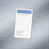 Eenvoudig, modern, minimalistisch blauw magnetisch visitekaartje (Voorbeeld)