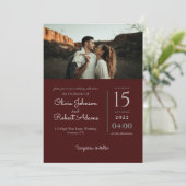 Eenvoudig modern minimalistisch Bourgogne-fotohuwe Kaart (Staand voorkant)