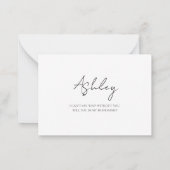 Eenvoudig modern minimalistisch bridesmaïdevoorste notitiekaartje (Achterkant)