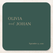 Eenvoudig Modern & Minimalistisch | Bruiloft Emera Kartonnen Onderzetters (Voorkant)